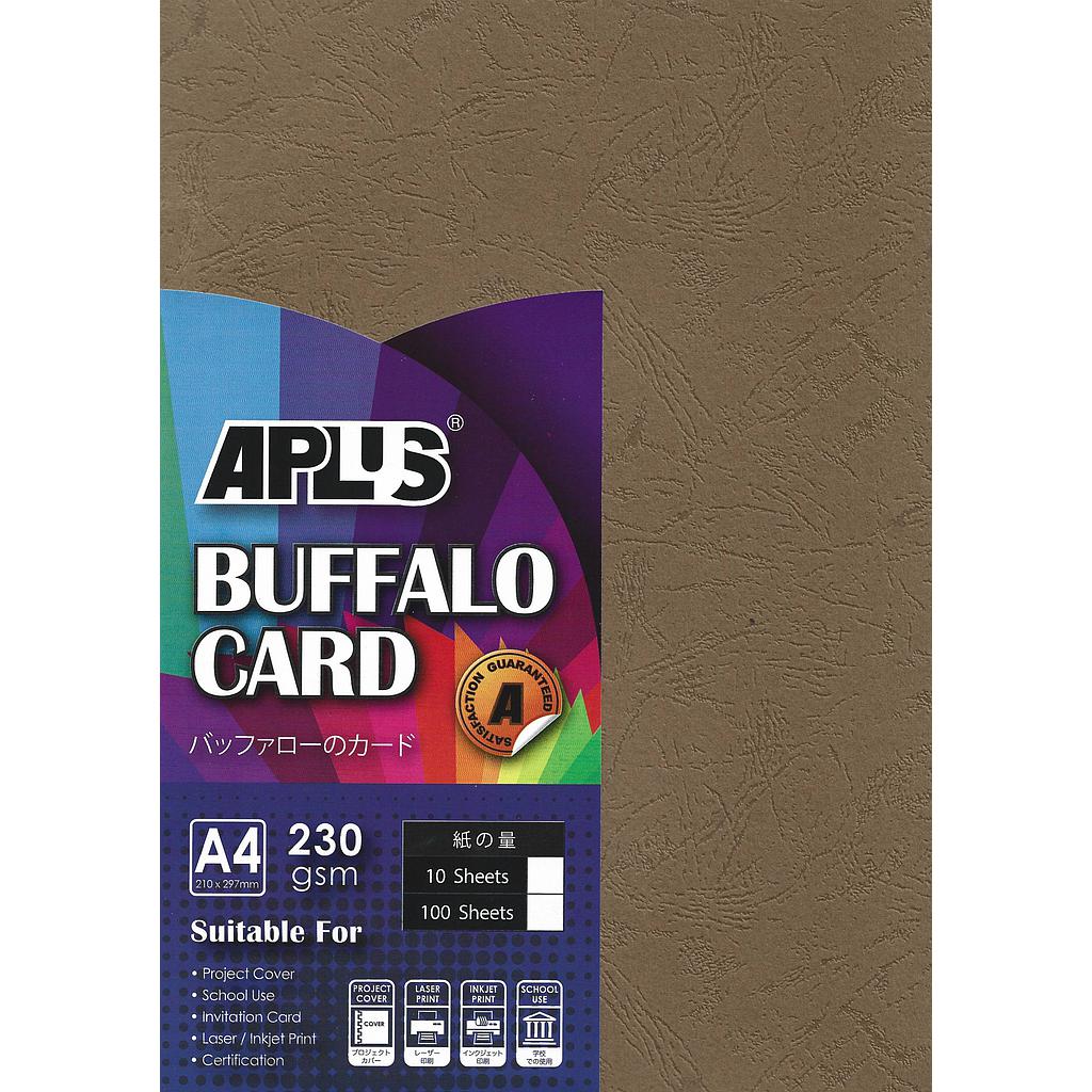 APLUS A4 230GM BUFFALO CARD 10'S - D.BROWN **While Stock Last**