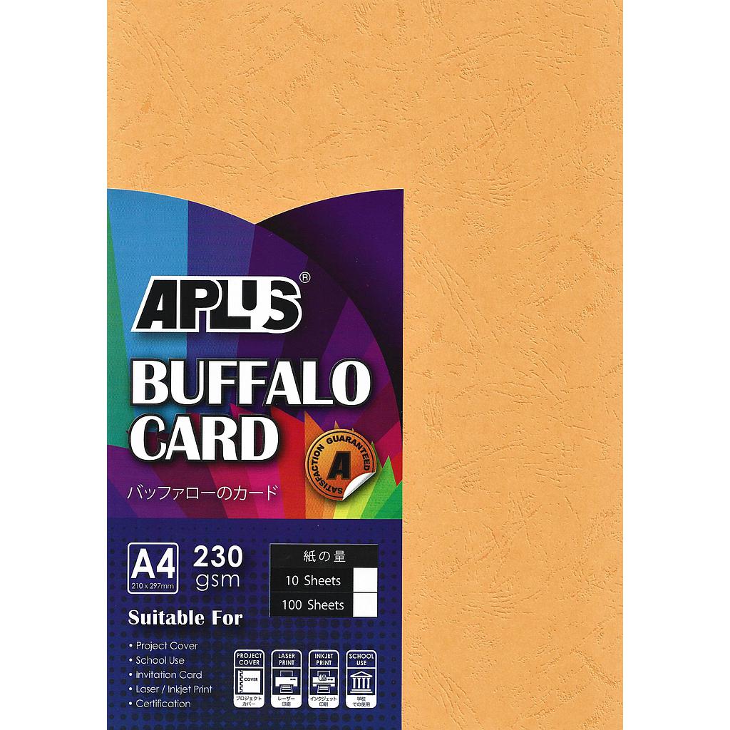 APLUS A4 230GM BUFFALO CARD 10'S - G.YELLOW