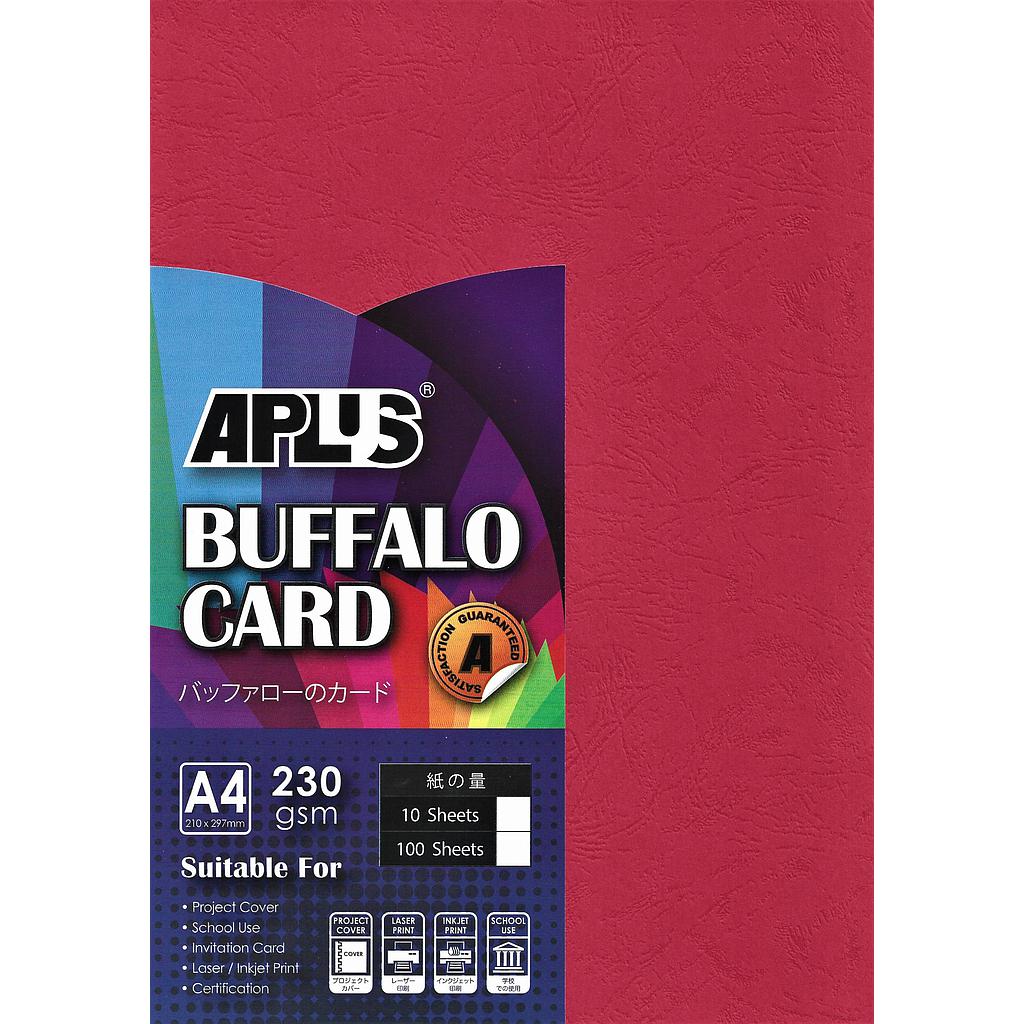 APLUS A4 230GM BUFFALO CARD 10'S - RED