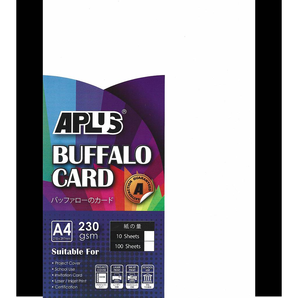 APLUS A4 230GM BUFFALO CARD 10'S - WHITE *