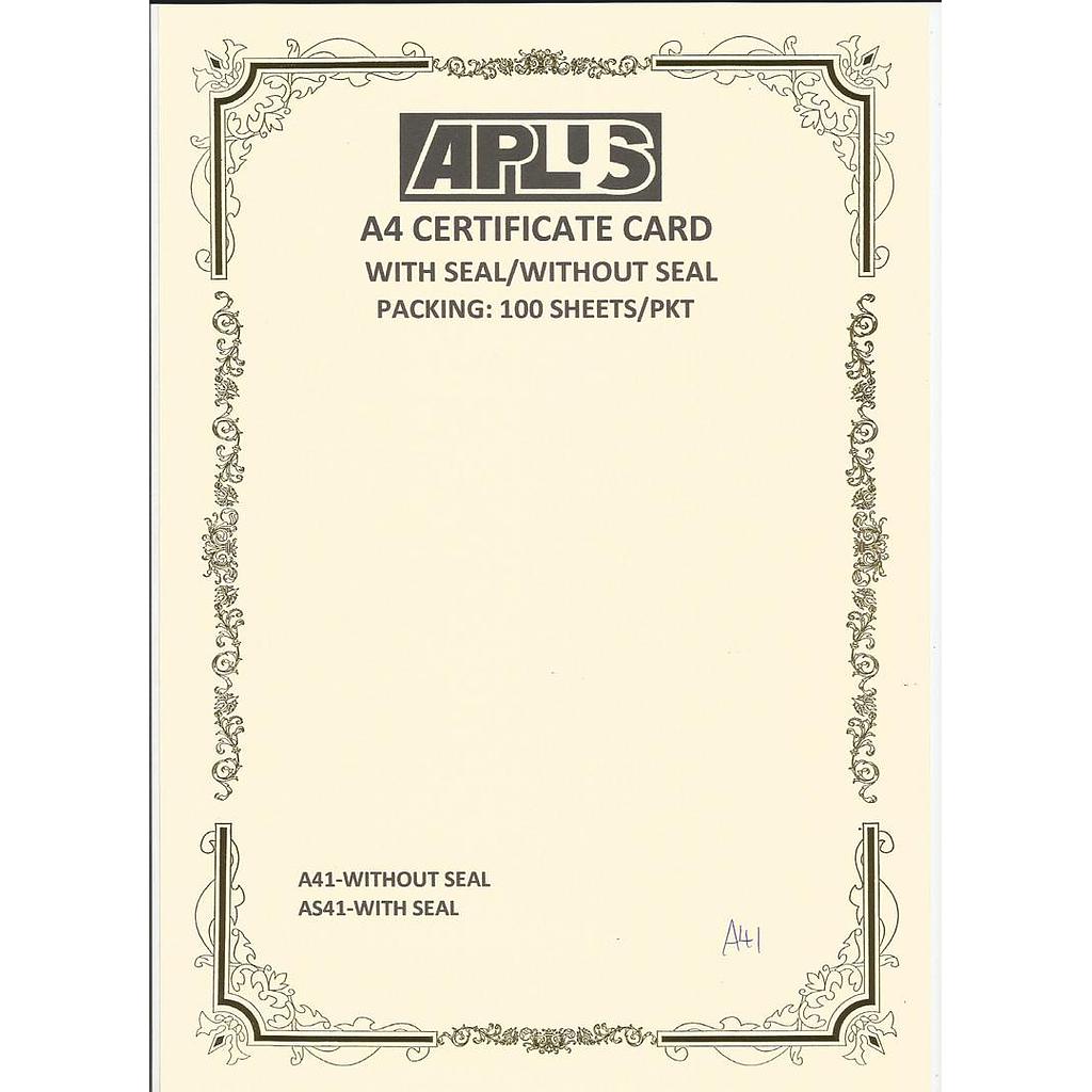 APLUS A4 160GM CERTIFICATE CARD - A41 *