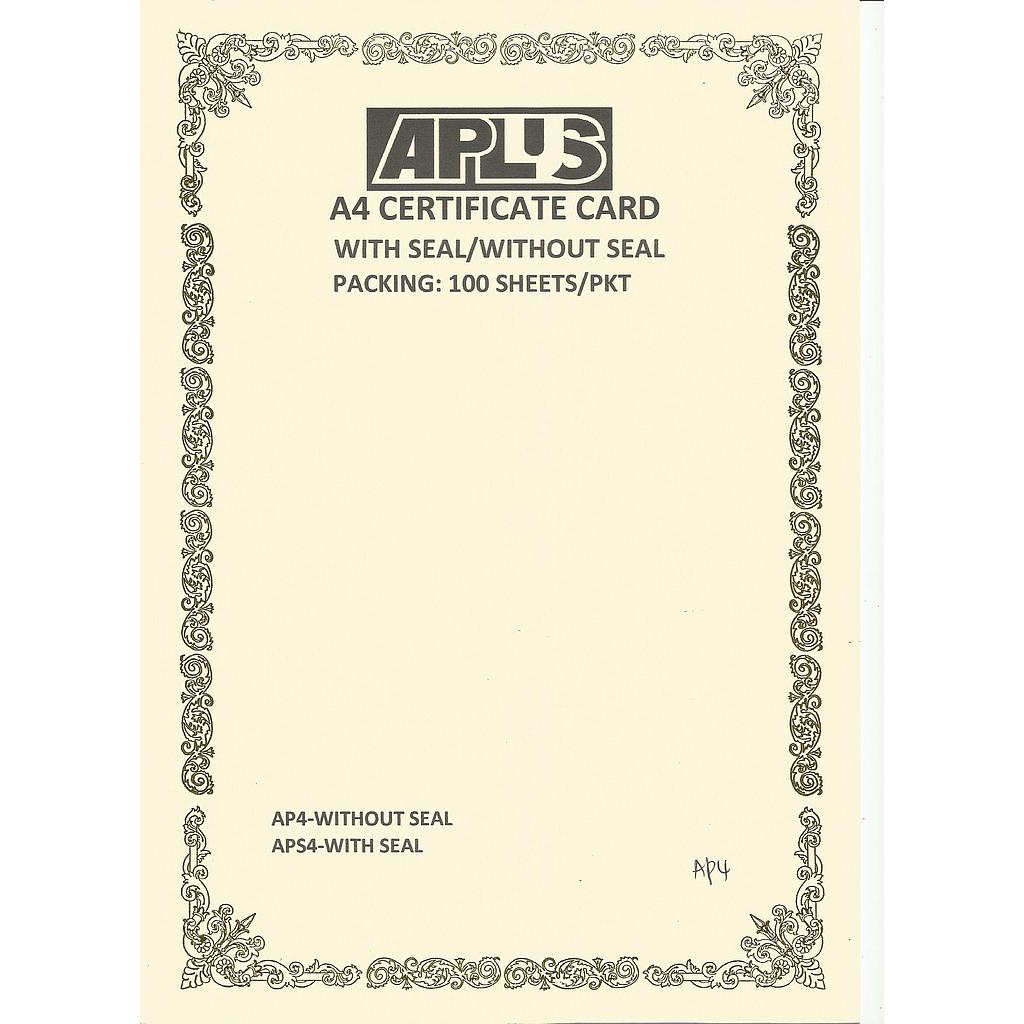 APLUS A4 160GM CERTIFICATE CARD - AP4 *
