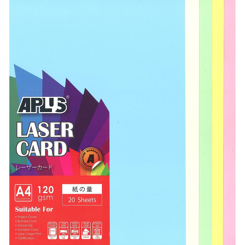 APLUS A4 120GM LASER CARD 20'S - LIGHT MIX *