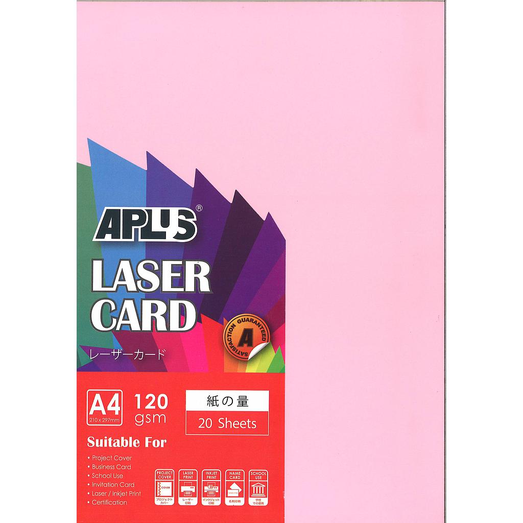 APLUS A4 120GM LASER CARD 20'S - PINK (170) *
