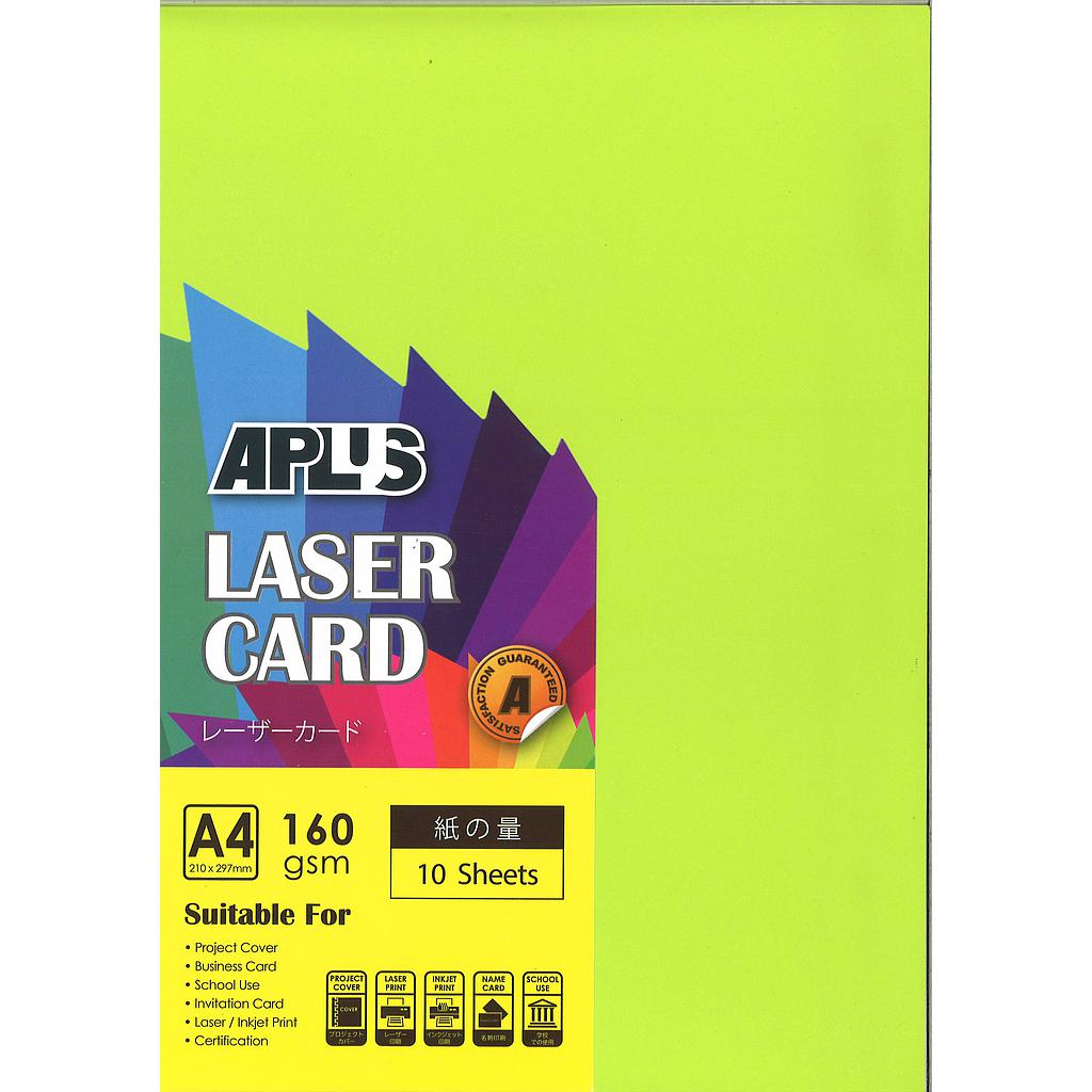 APLUS A4 160GM LASER CARD 10'S - C.GREEN (321)