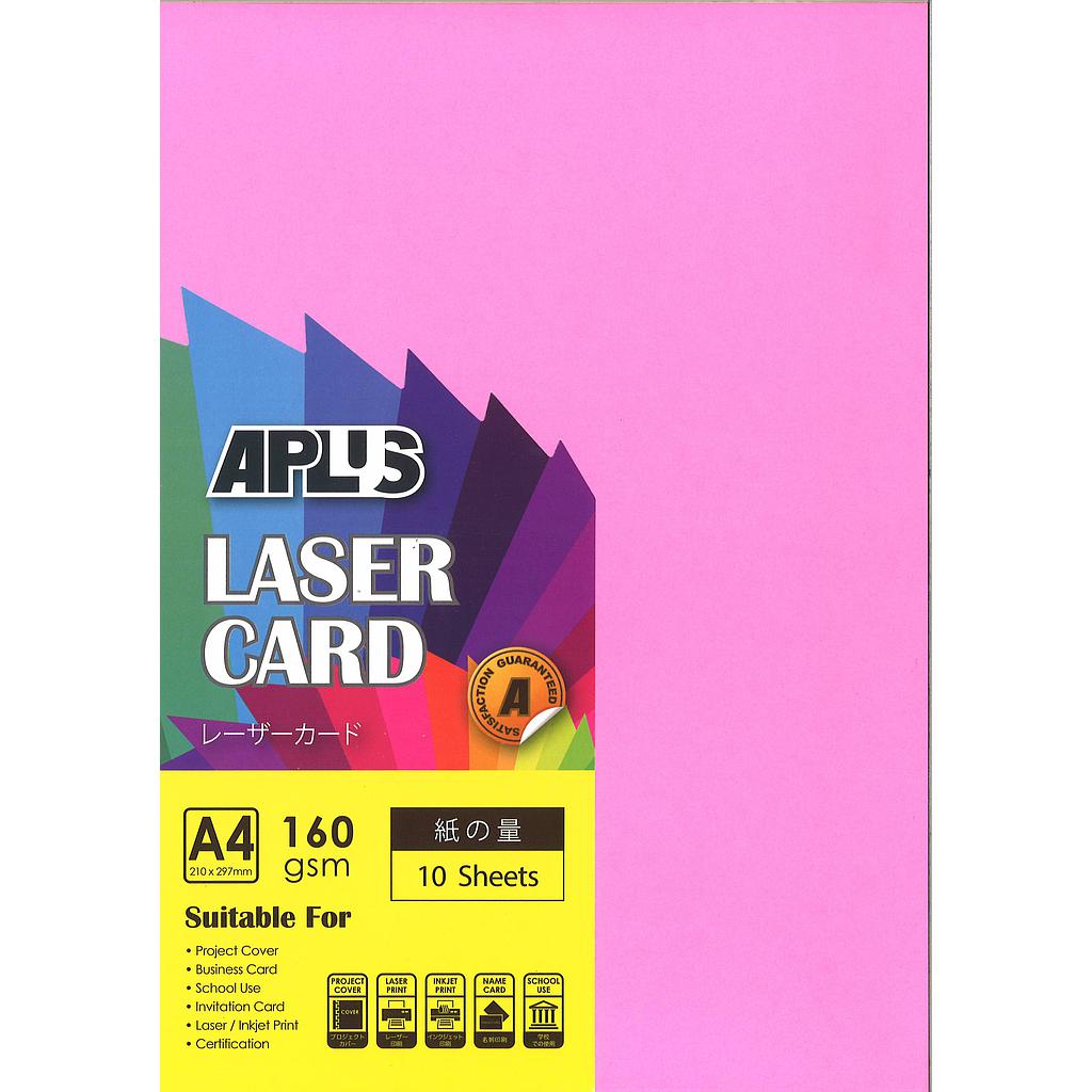 APLUS A4 160GM LASER CARD 10'S - C.RED (350)