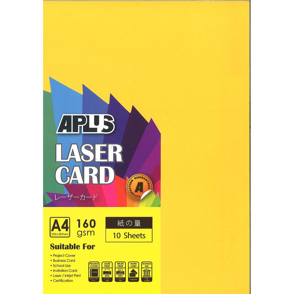 APLUS A4 160GM LASER CARD 10'S - GOLD (200)
