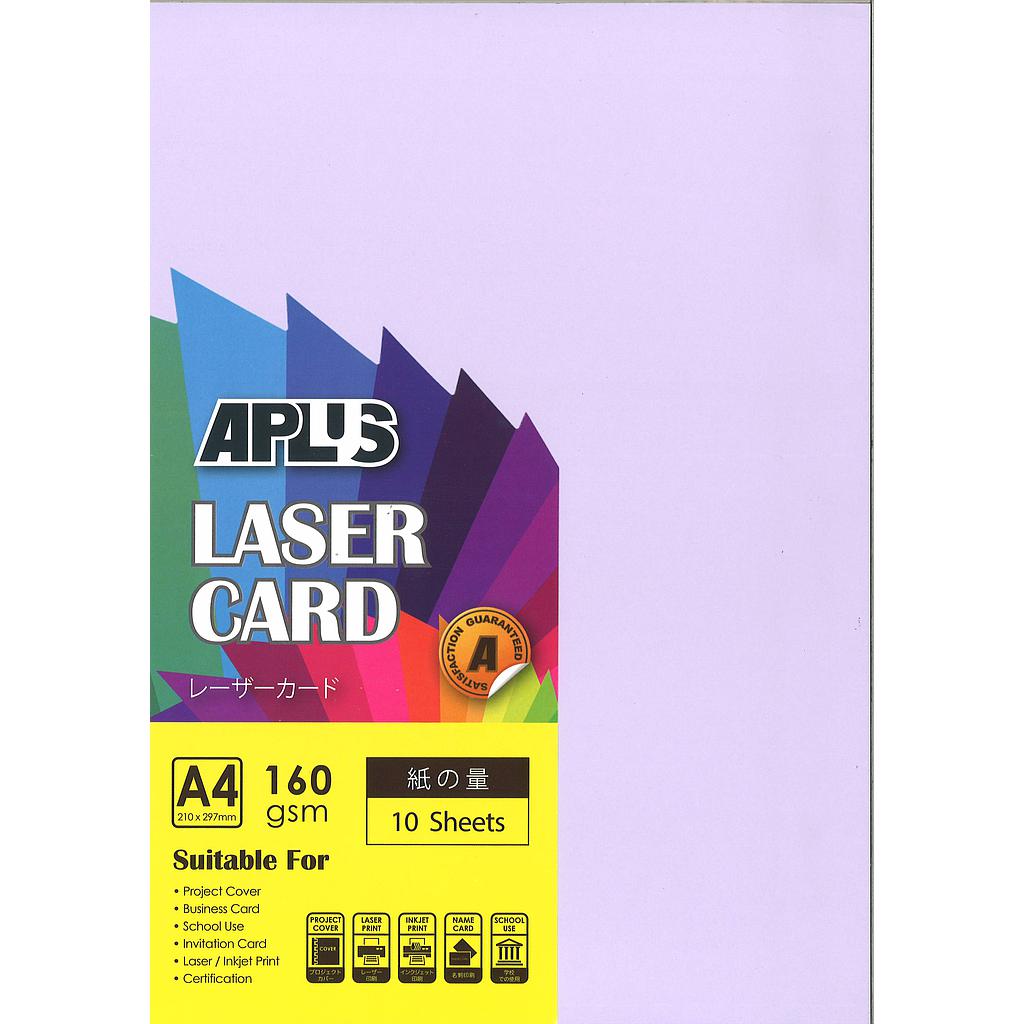 APLUS A4 160GM LASER CARD 10'S - PURPLE (185) *