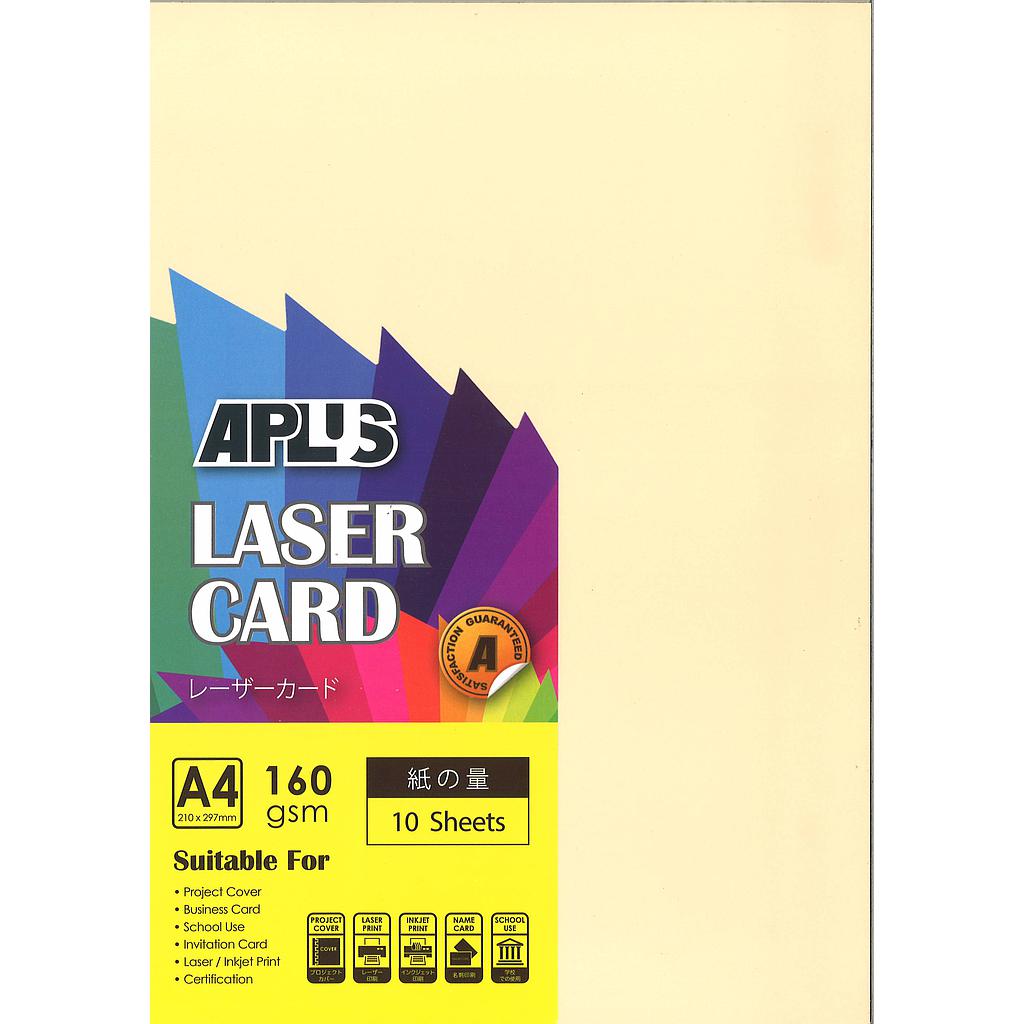 APLUS A4 160GM LASER CARD 10'S - PEACH (150) *