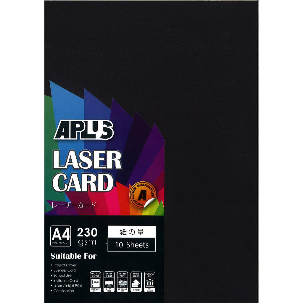 APLUS A4 230GM LASER CARD 10'S - BLACK (14) *