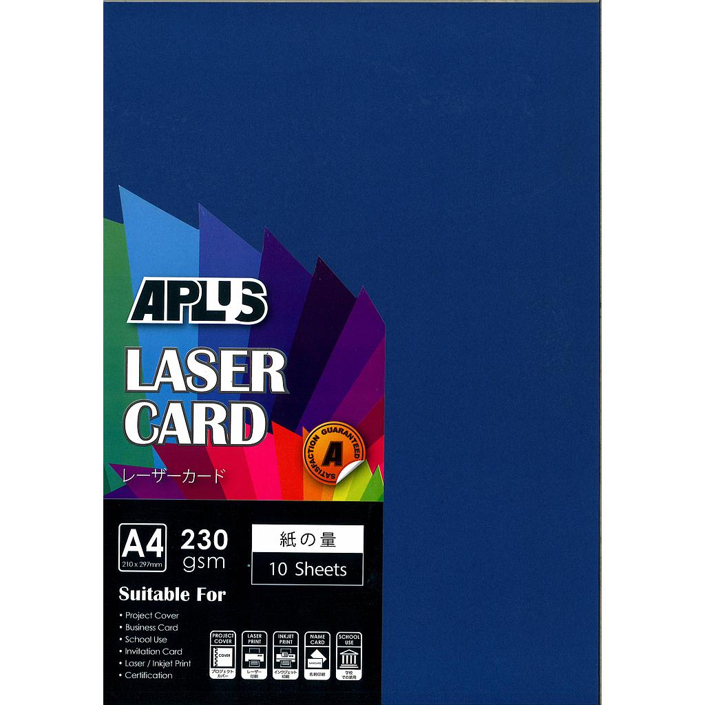 APLUS A4 230GM LASER CARD 10'S - D.BLUE (13) *