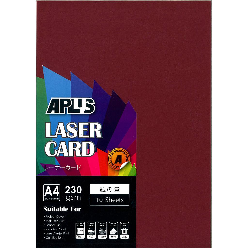 APLUS A4 230GM LASER CARD 10'S - MAROON (12) *