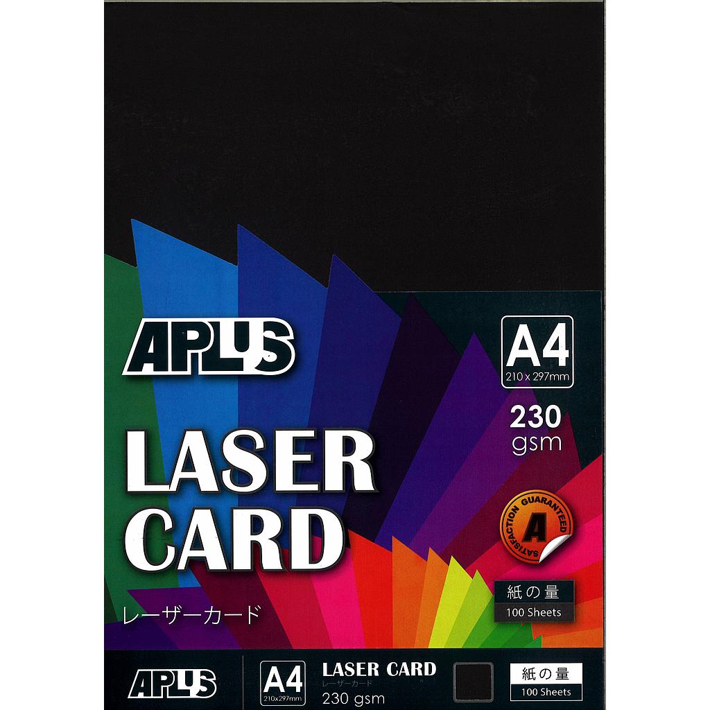 APLUS A4 230GM LASER CARD 100'S - BLACK (14) *