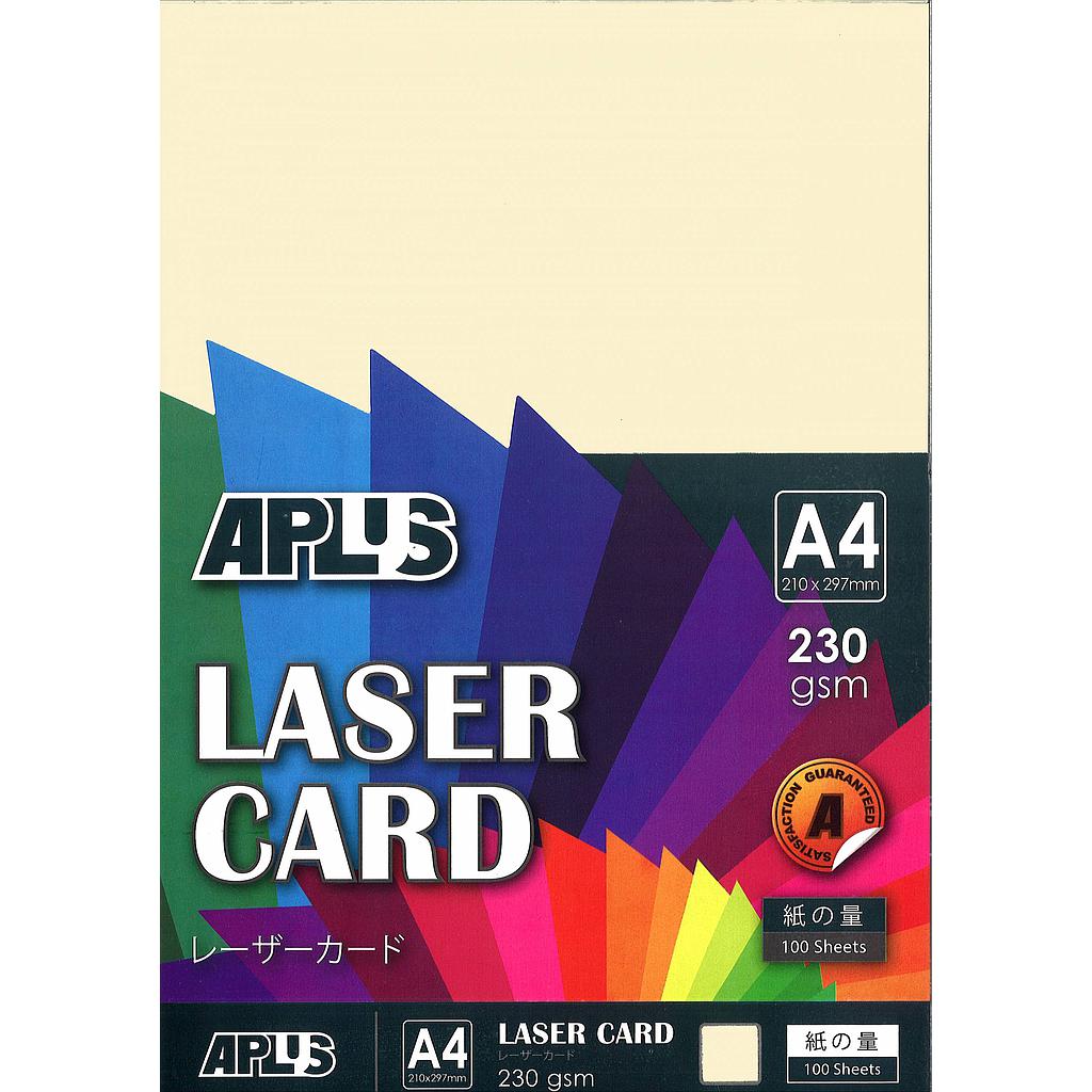 APLUS A4 230GM LASER CARD 100'S - CREAM (02) 