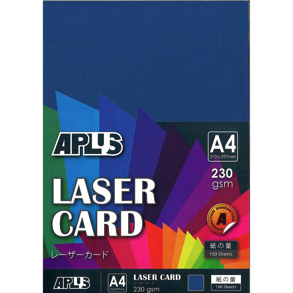 APLUS A4 230GM LASER CARD 100'S - D.BLUE (13) 