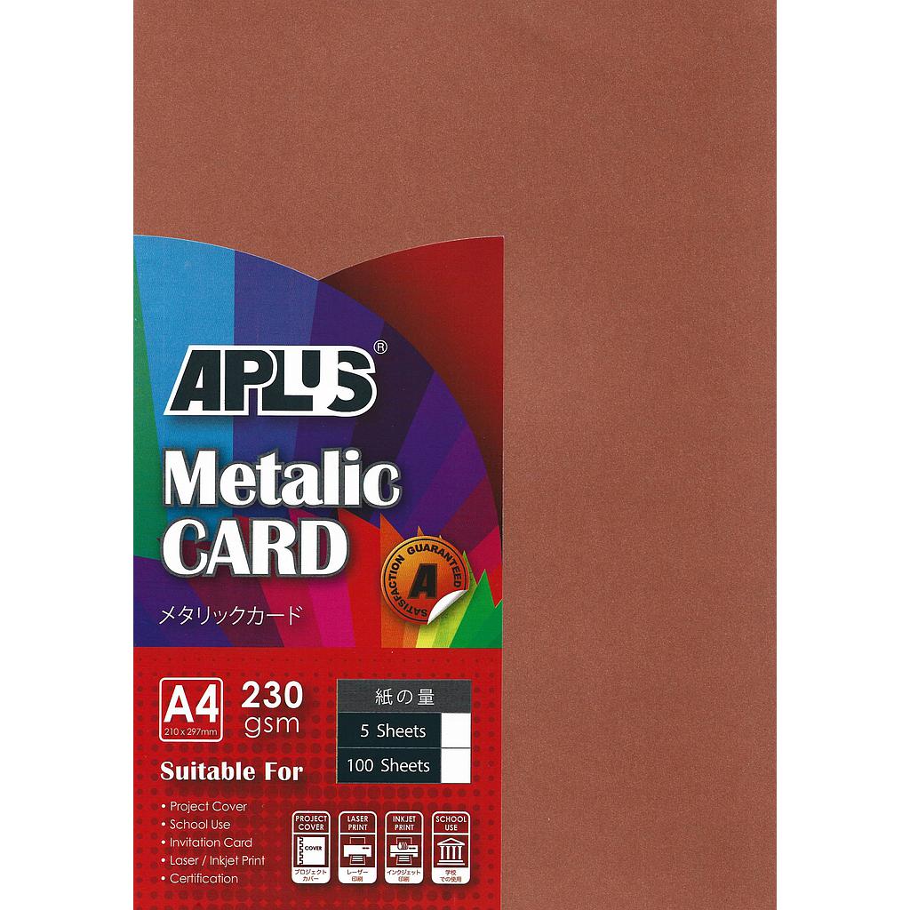 APLUS A4 230GM METALLIC CARD - (16) BRONZE 5'S *
