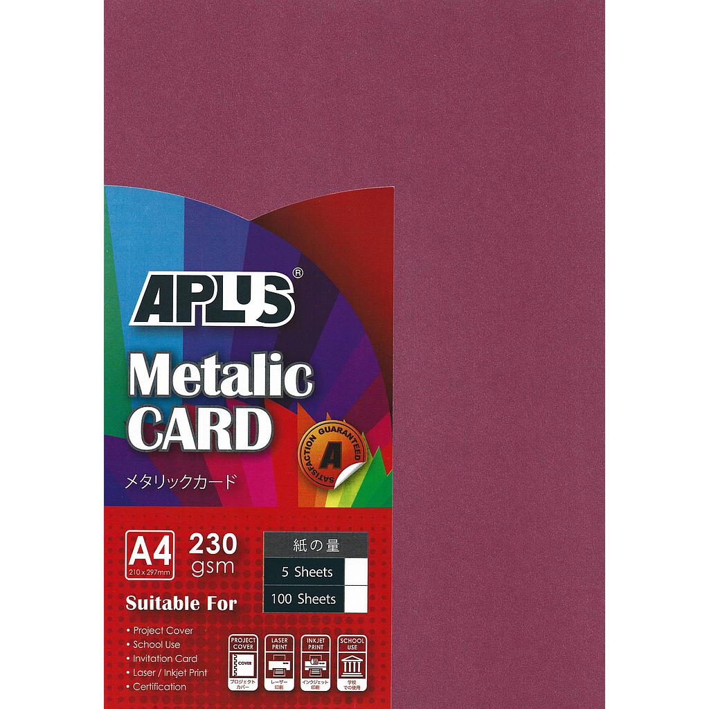APLUS A4 230GM METALLIC CARD - (07) MAROON 5'S *