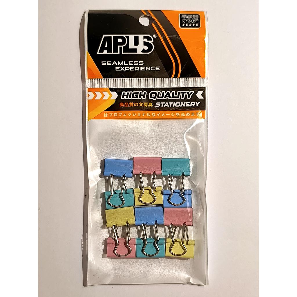 APLUS CBC-1512 15MM COLOUR BINDER CLIP 12'S