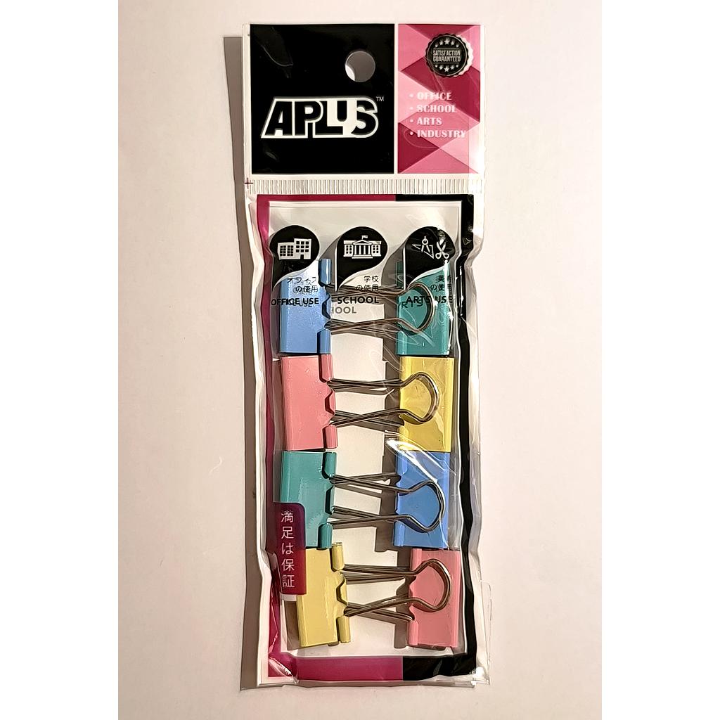APLUS CBC-2508 25MM COLOUR BINDER CLIP 8'S