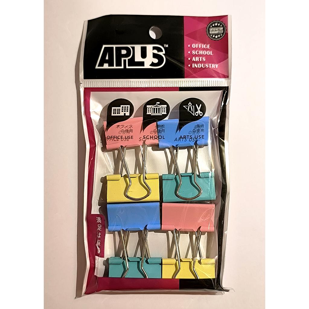 APLUS CBC-3208 32MM COLOUR BINDER CLIP 8'S