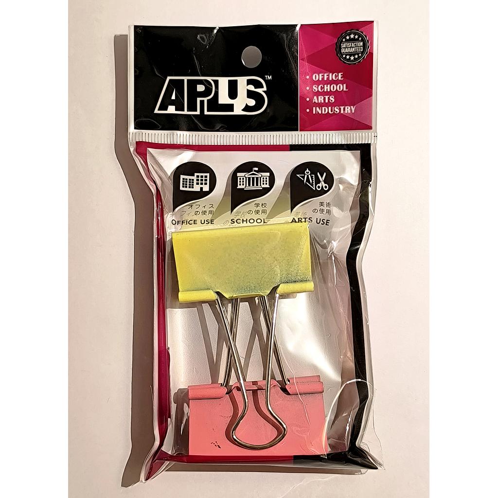 APLUS CBC-5102 51MM COLOUR BINDER CLIP 2'S