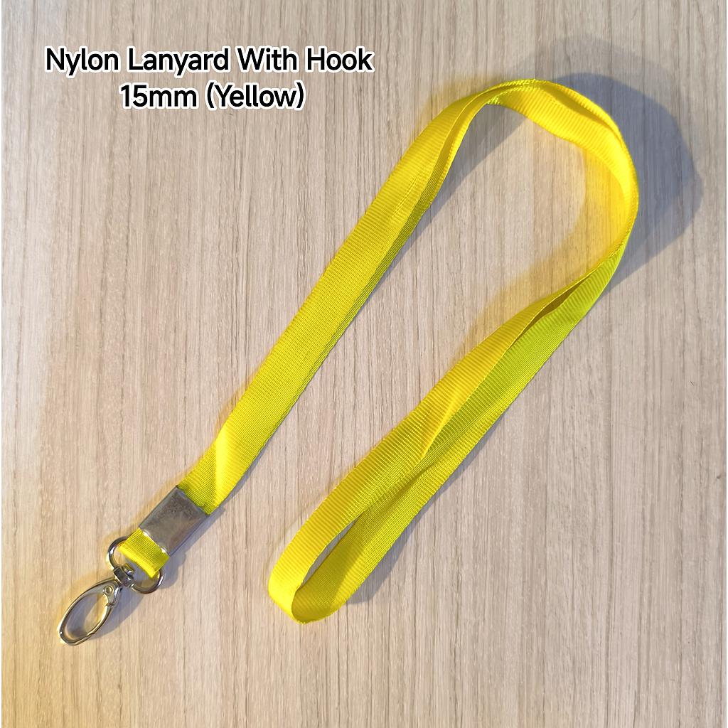 NYLON LANYARD WITH HOOK 15MM - YELLOW