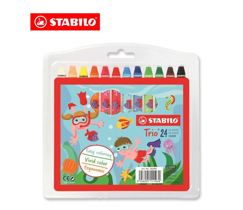 STABILO 2624PL 24C TRIO OIL PASTELS 