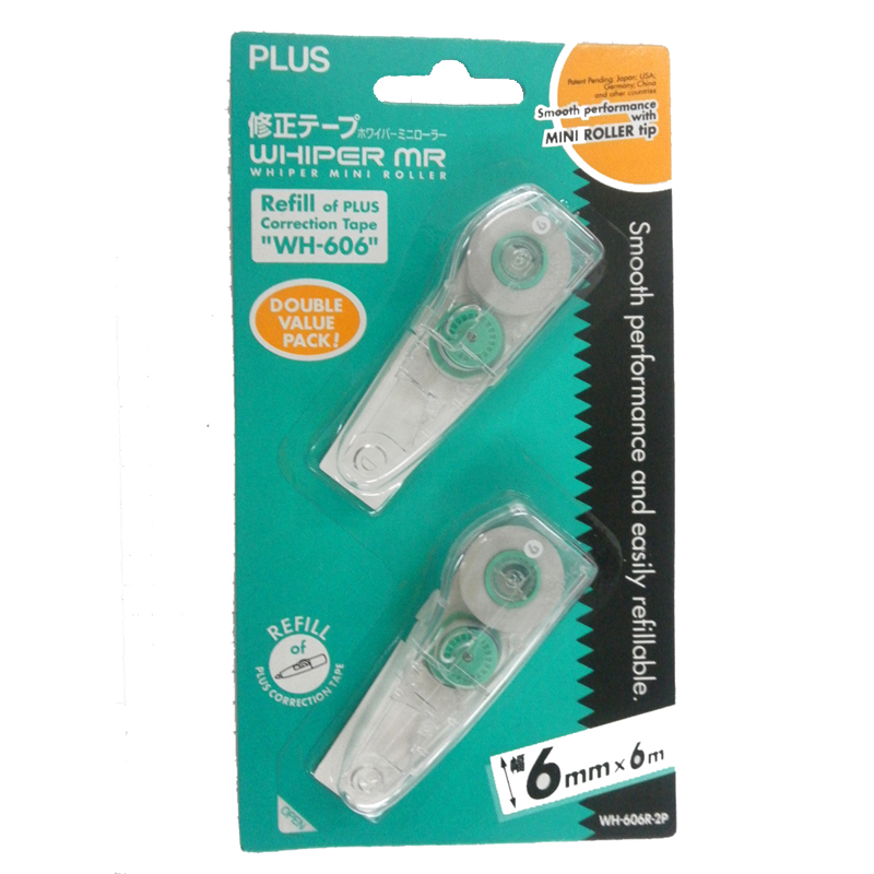 PLUS WH606NR-2P CORRECTION TAPE REFILL 6MM X 6M