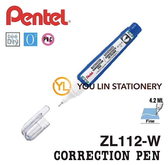 PENTEL ZL112-W CORRECTION PEN 4.2ML 