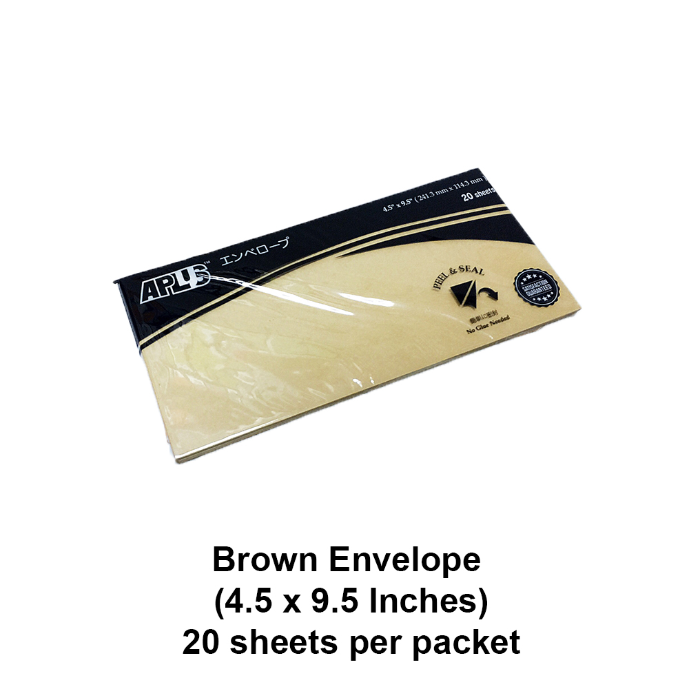 APLUS BE4595 4.5" X 9.75" BROWN ENVELOPE 20'S (P&amp;S) !!>