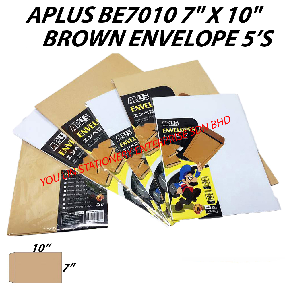 APLUS BE7010 7" X 10" BROWN ENVELOPE 5'S **While Stock Last**