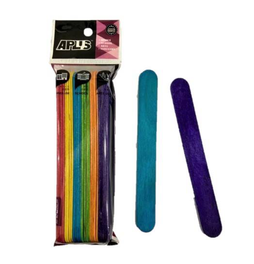 APLUS PINE WOOD STICK 15CM 25PCS - COLOUR
