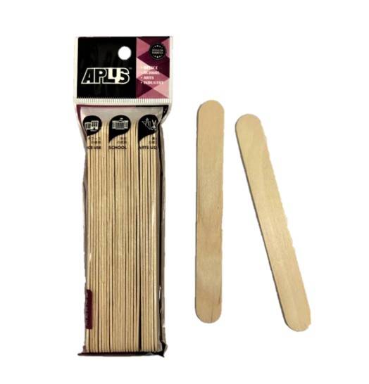 APLUS PINE WOOD STICK 15CM 25PCS - PLAIN *