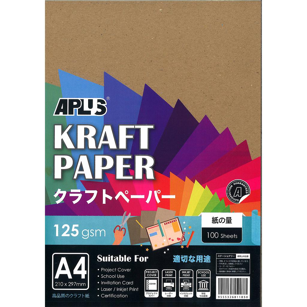 APLUS A4 125100-KP KRAFT PAPER 100'S !!