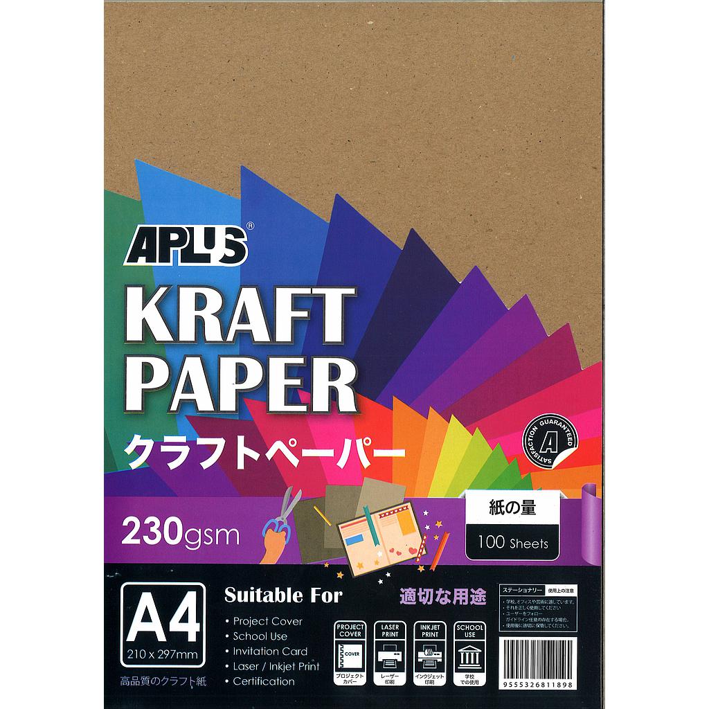 APLUS A4 230100-KP KRAFT PAPER 100'S