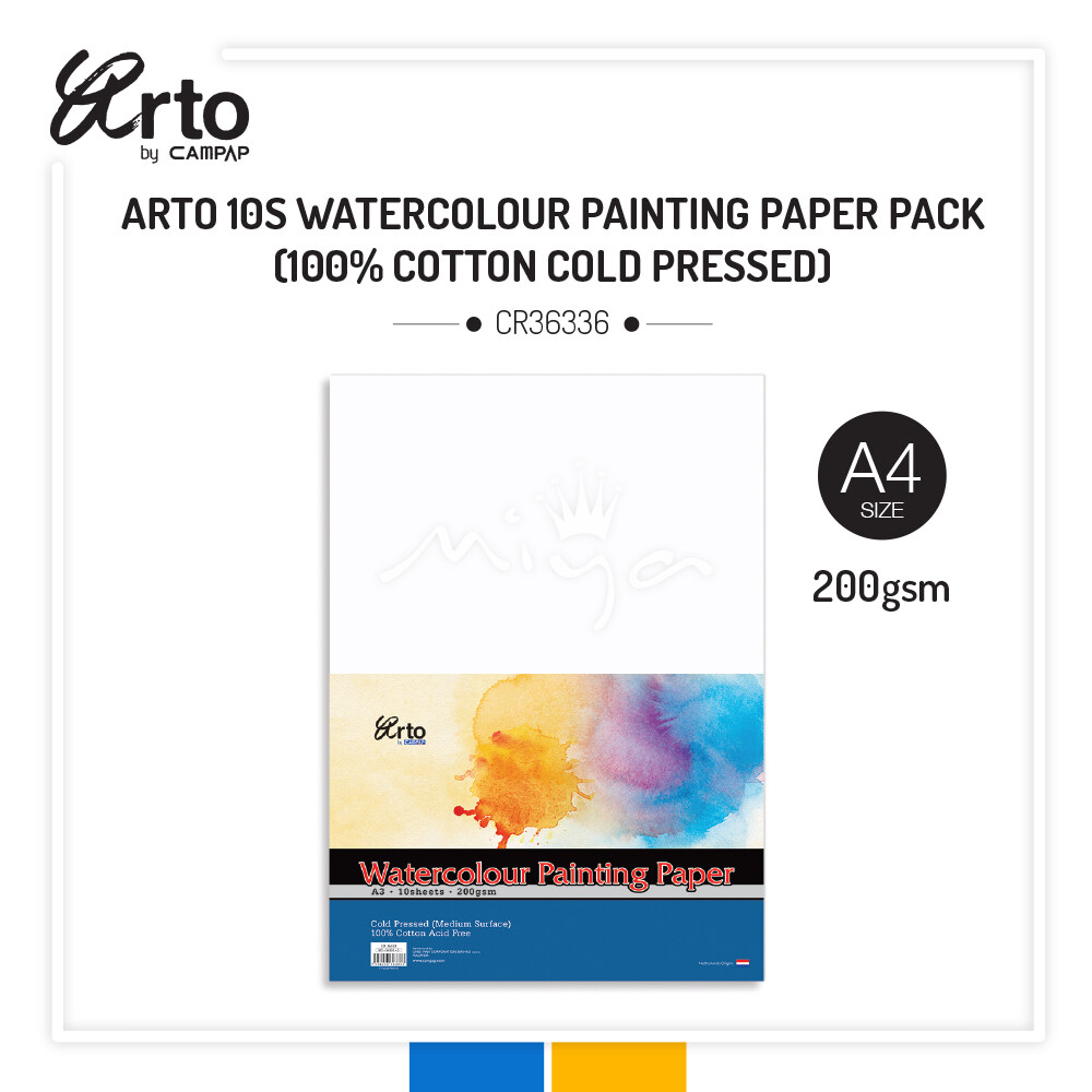 ARTO CR36336 A4 200GSM WATERCOLOUR PAPER 10'S .