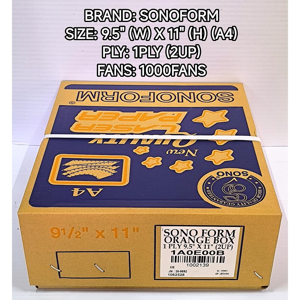 SONO COMPUTER FORM 9.5 X 11 1PLY 2UP 1000'F ^