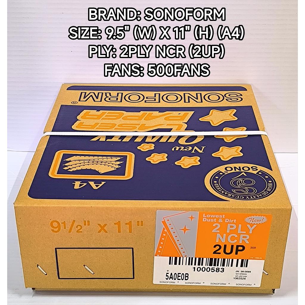 SONO COMPUTER FORM 9.5 X 11 2PLY 2UP NCR 500'F #