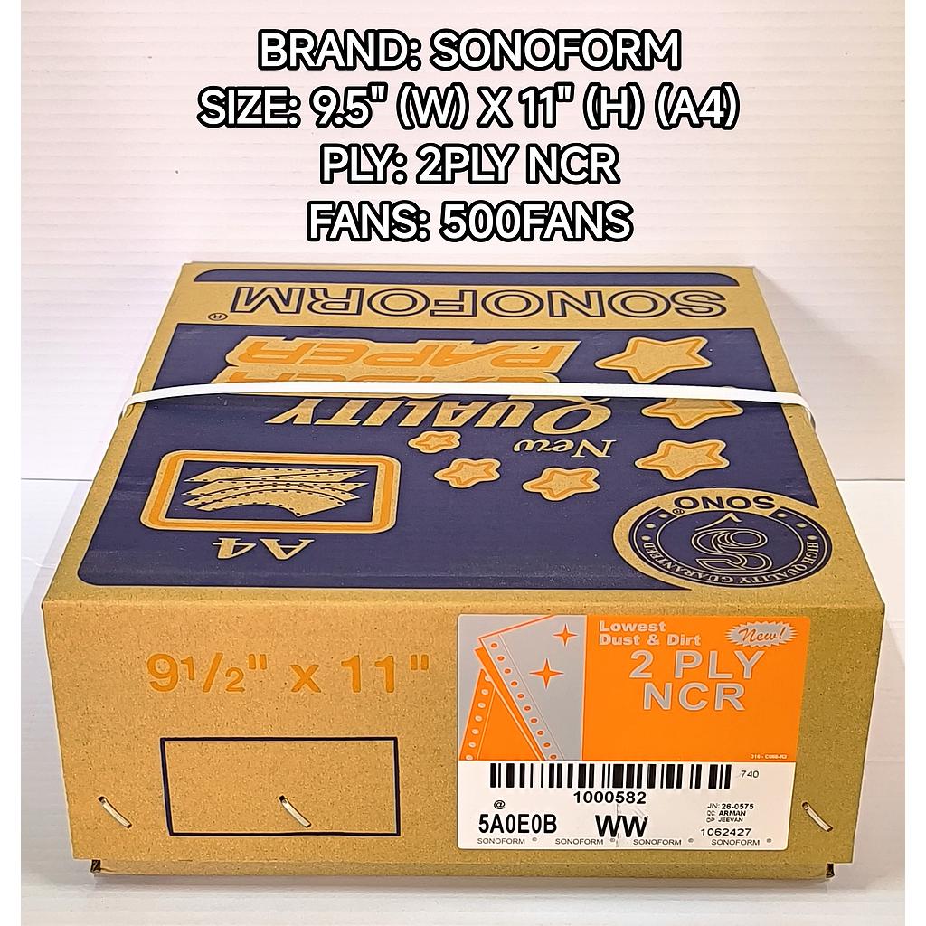 SONO COMPUTER FORM 9.5 X 11 2PLY NCR 500'F #