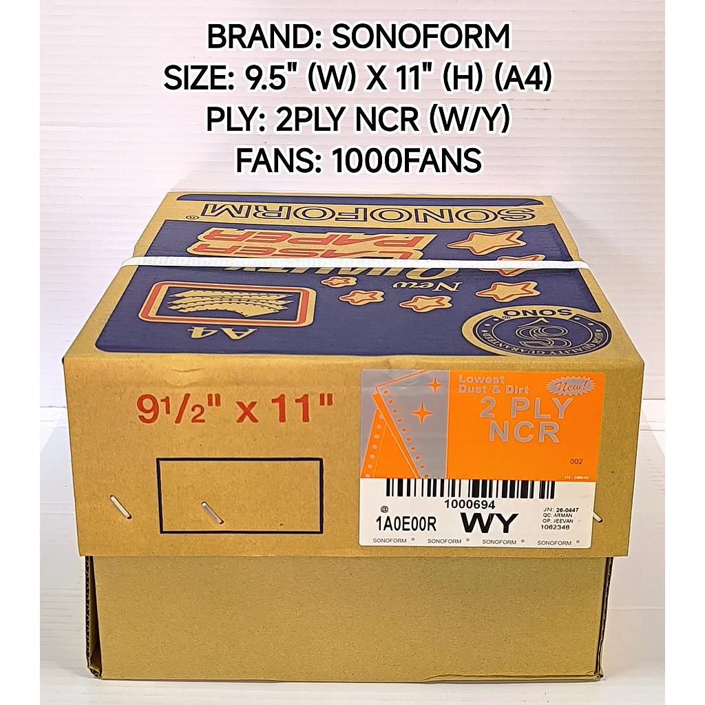 SONO COMPUTER FORM 9.5 X 11 2PLY NCR (W/Y) 1000'F #
