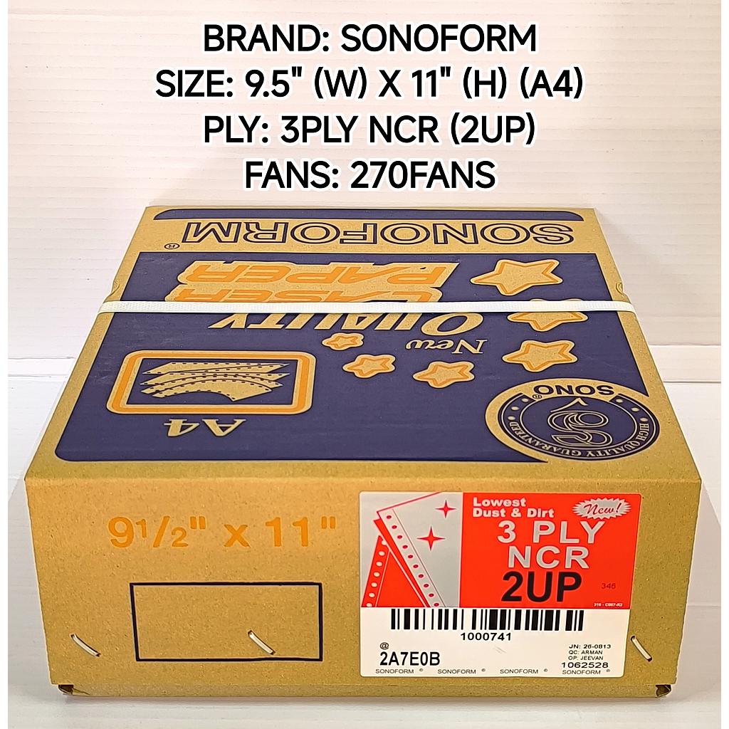 SONO COMPUTER FORM 9.5 X 11 3PLY 2UP NCR 270'F #