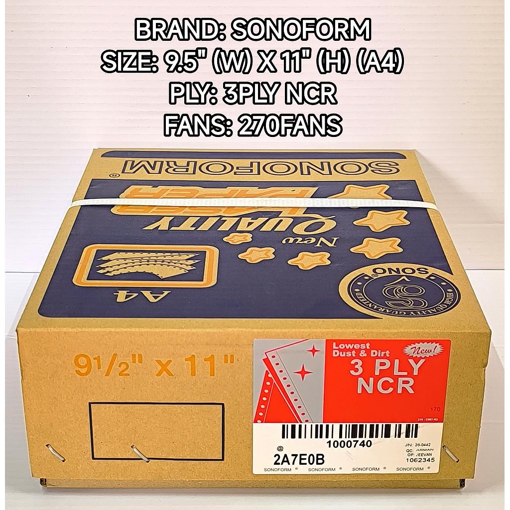 SONO COMPUTER FORM 9.5 X 11 3PLY NCR 270'F #