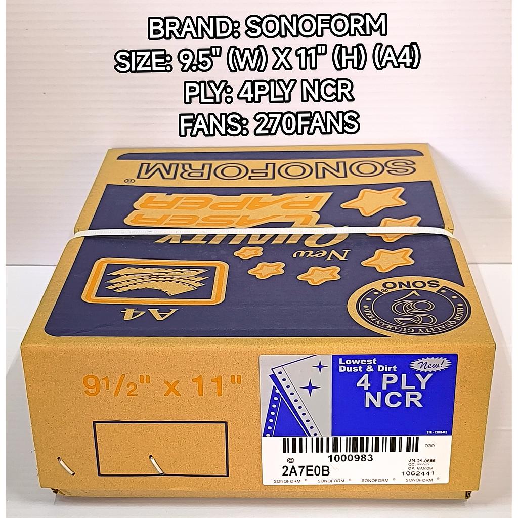 SONO COMPUTER FORM 9.5 X 11 4 PLY NCR 270'F #