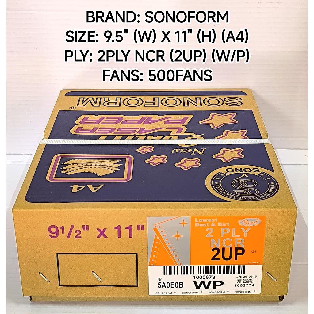 SONO COMPUTER FORM 9.5 X 11 2PLY 2UP NCR (W/P) 500'F #