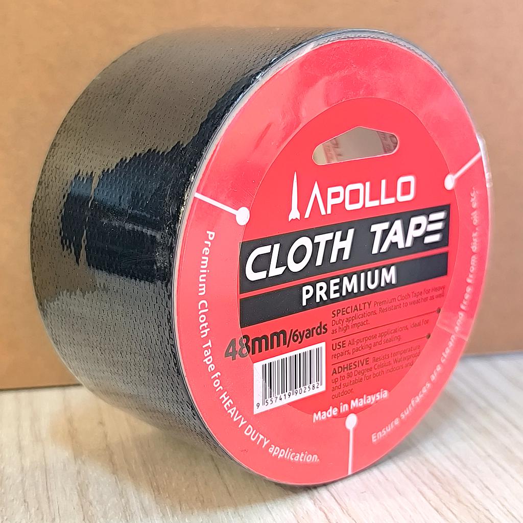 APOLLO BINDING TAPE - 48MM X 6Y BLACK ^
