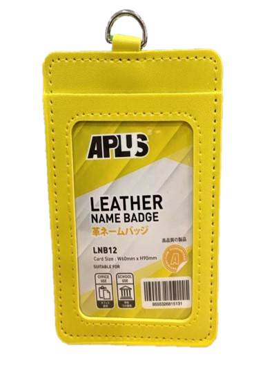 APLUS LNB12 D/SIDED LEATHER NAME BADGE - YELLOW *