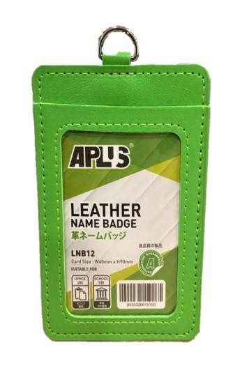 APLUS LNB12 D/SIDED LEATHER NAME BADGE - GREEN *
