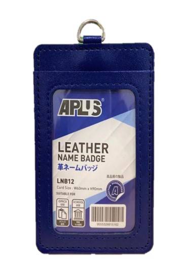 APLUS LNB12 D/SIDED LEATHER NAME BADGE - D.BLUE *