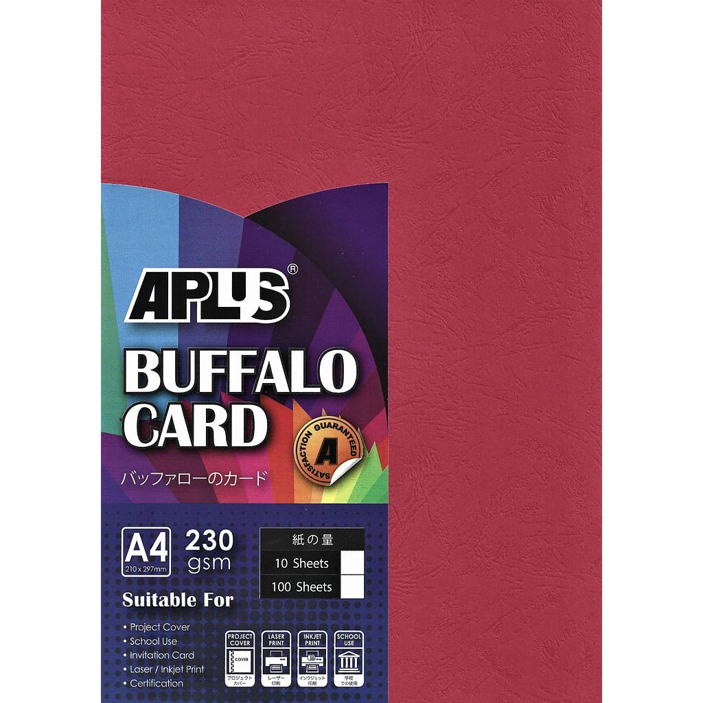 APLUS A4 230GM BUFFALO CARD 100'S - RED