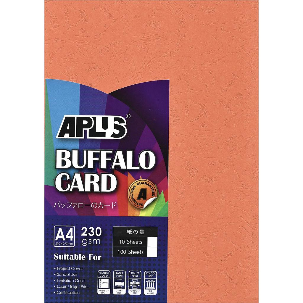 APLUS A4 230GM BUFFALO CARD 100'S - ORANGE